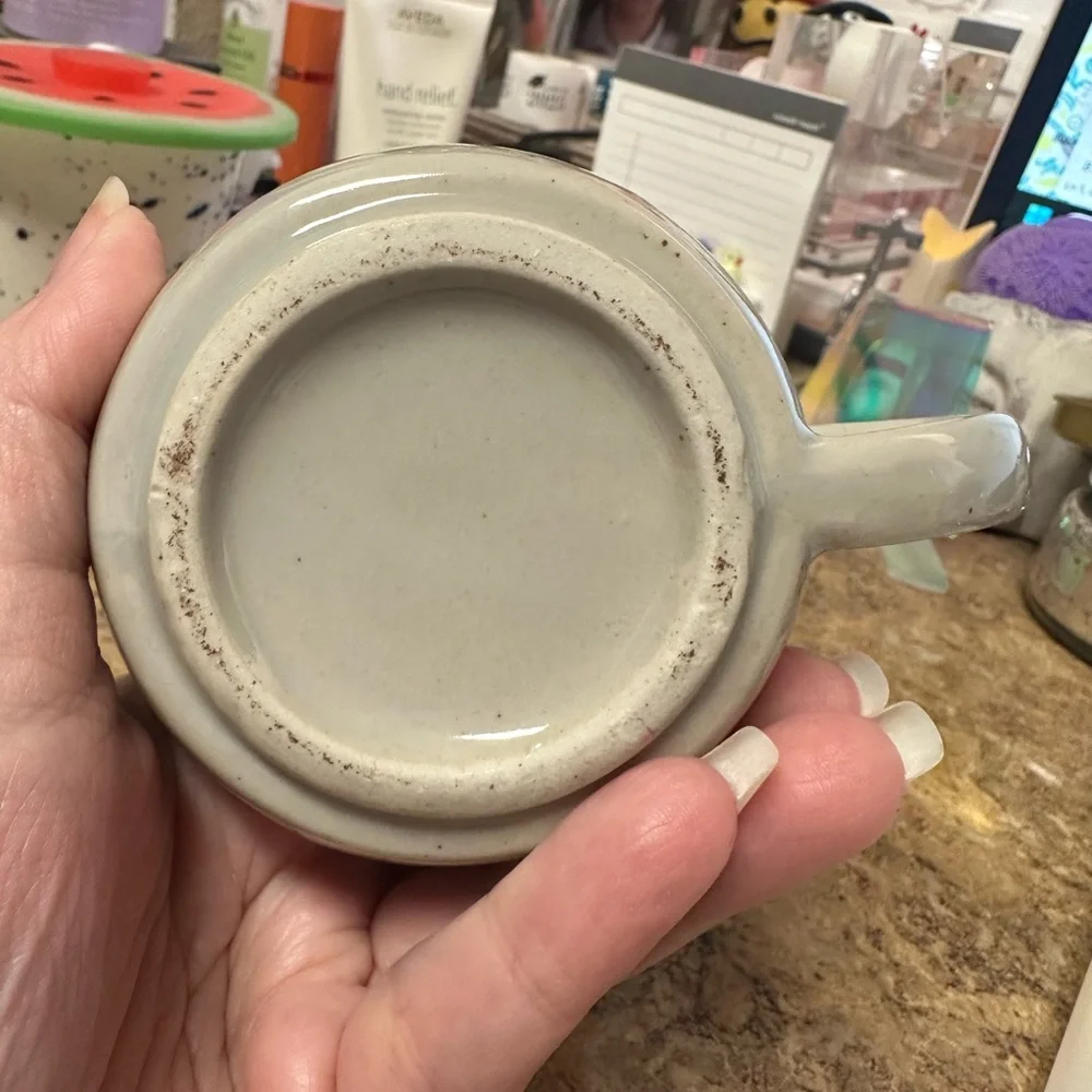 charming vintage stoneware anthropomorphic teacup